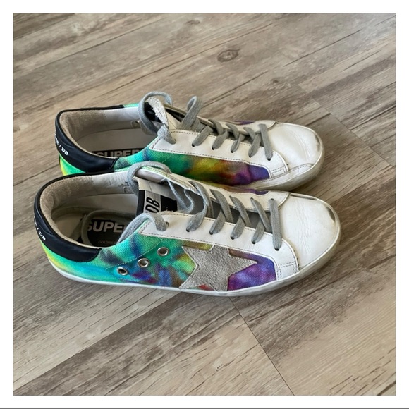 GOLDEN GOOSE SUPERSTAR SNEAKERS TIE DYE Worn 2x EUC - Picture 7 of 13